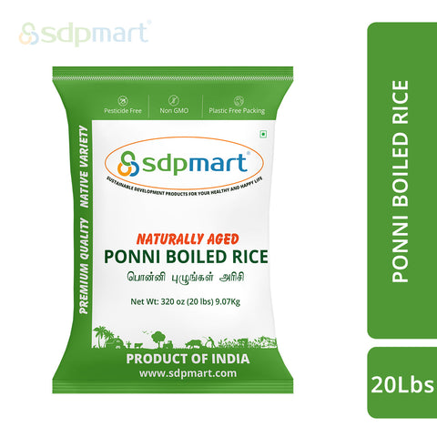 Premium Ponni Boiled Rice - 20 lbs(Non-GMO & Pesticide free)