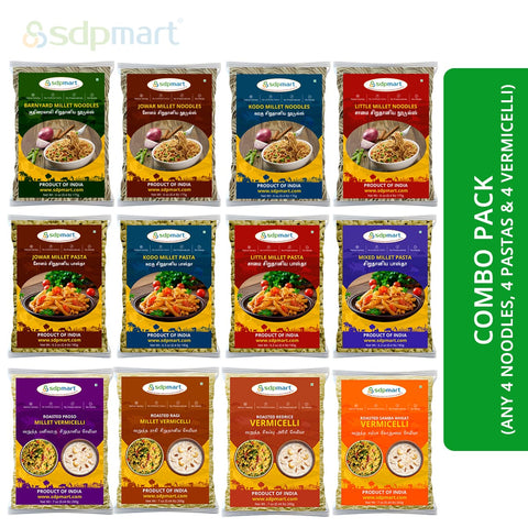 Mix & Match Combo Millet Noodle/Pasta/Roasted Vermicelli Combo - 12 Packs